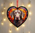 Weimaraner Stained Glass Effect Heart Suncatcher